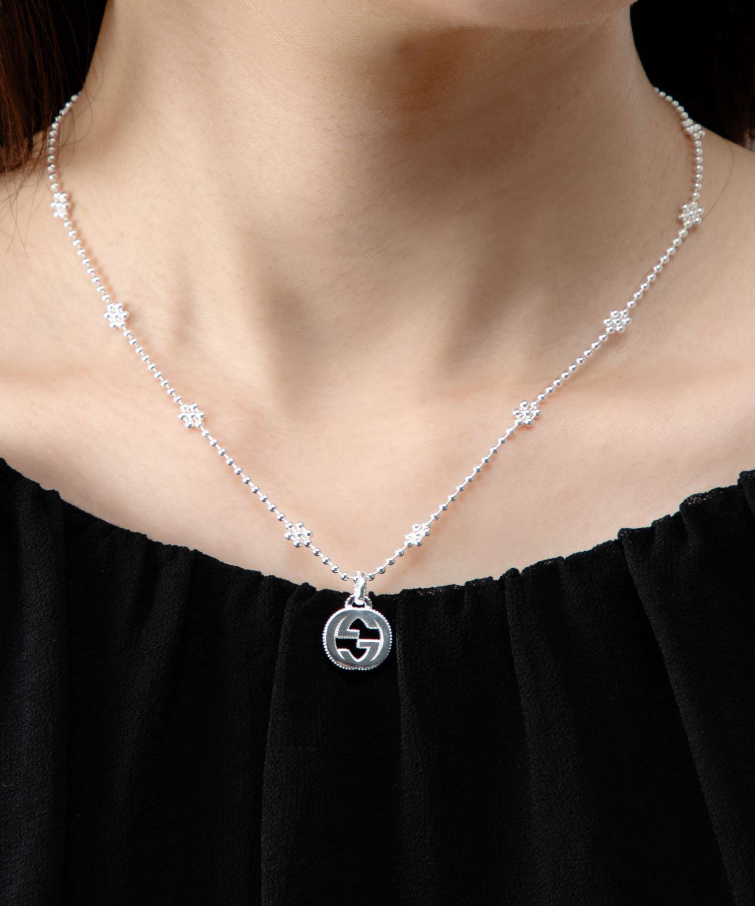 グッチ GUCCI 479221 J8400 ネックレス INTERLOCKING G S NECKLACE