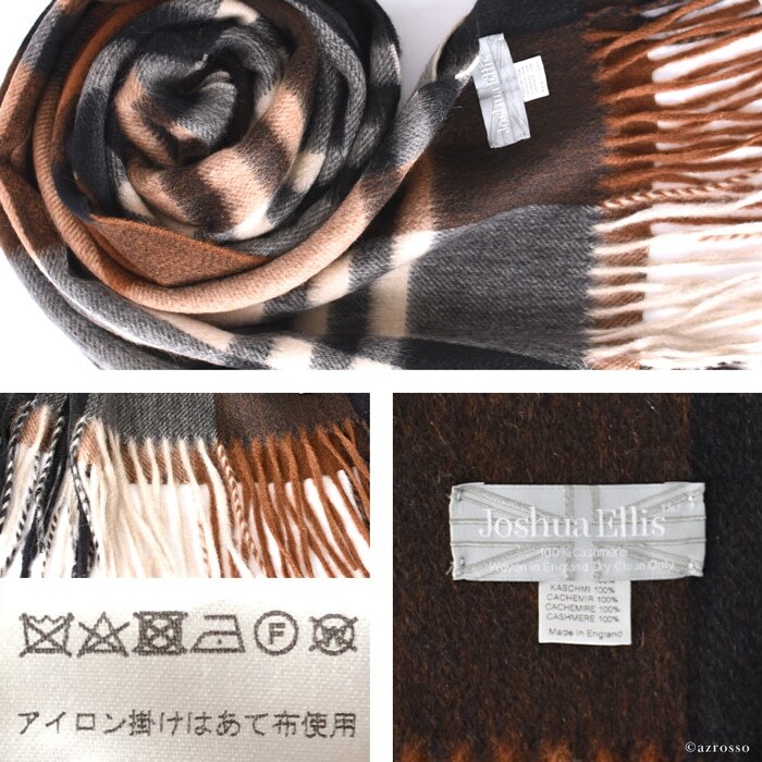 カシミヤ ストール 大判 厚手 タータンチェック カシミア 100