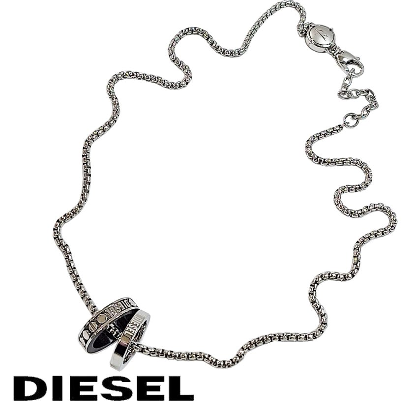 DIESEL ディーゼル メンズ ネックレス DX1168040 ダブルリング 海外
