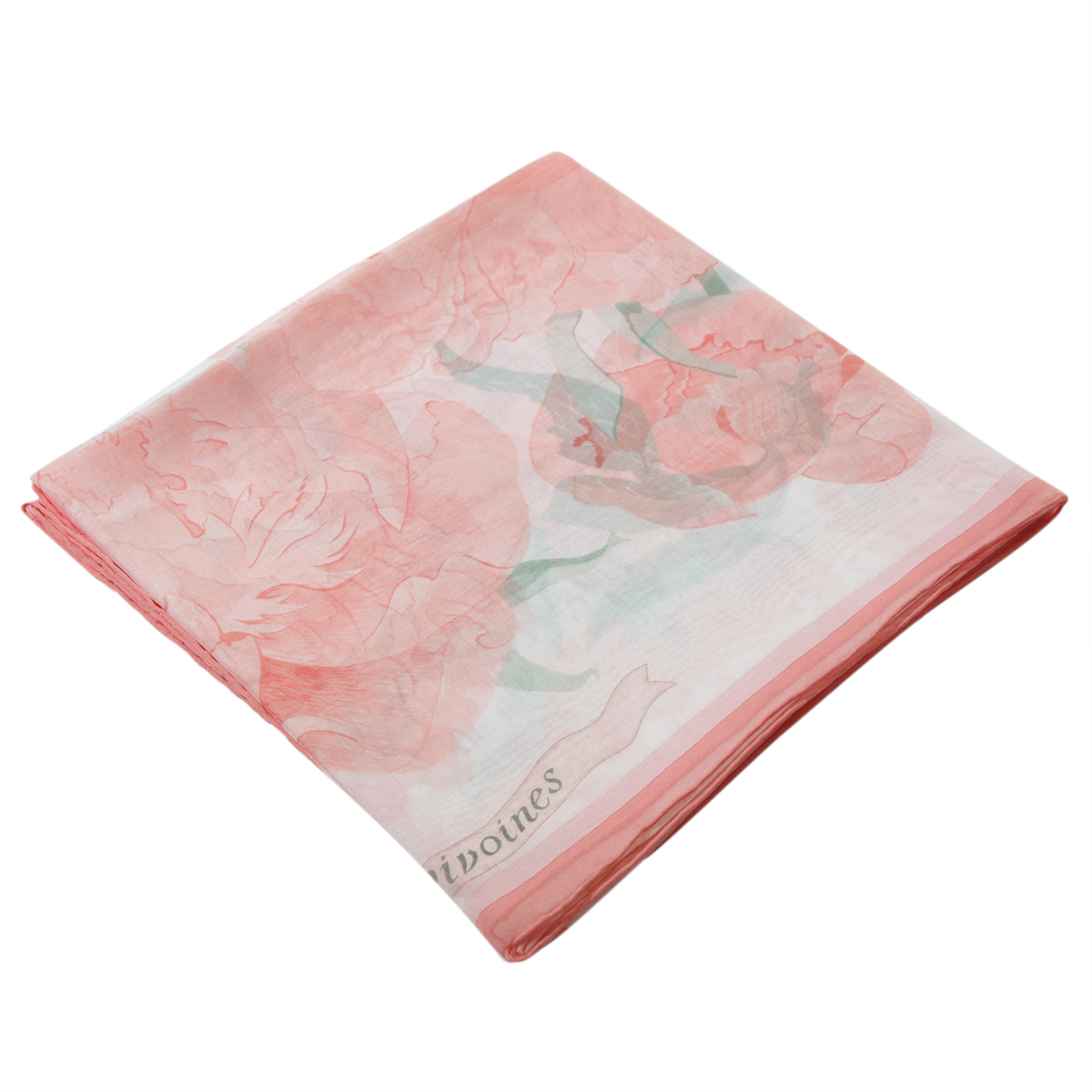 Unused ( Rank NS ) HERMÈS Carre 90 Les Pivoines scarf Pink Silk