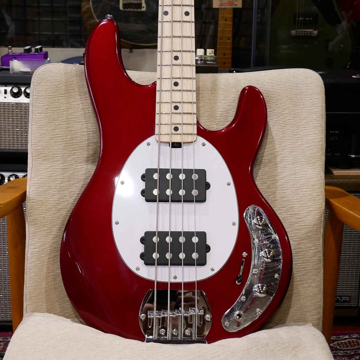 Sterling by MUSIC MAN SUB STINGRAY RAY-4 HH Candy Apple Red
