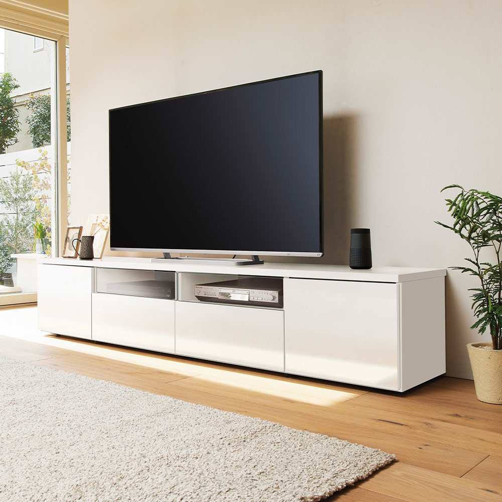 テレビ台 幅144.5/172/200cm 隠しキャスター付 【大画面TVも楽々移動