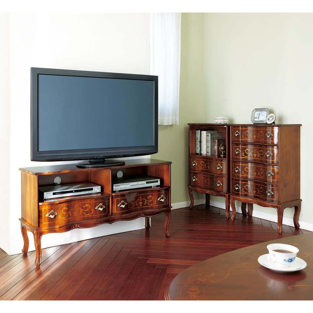 イタリア製 猫脚 象がんシリーズ チェスト4段 幅58cm 通販 - ディノス