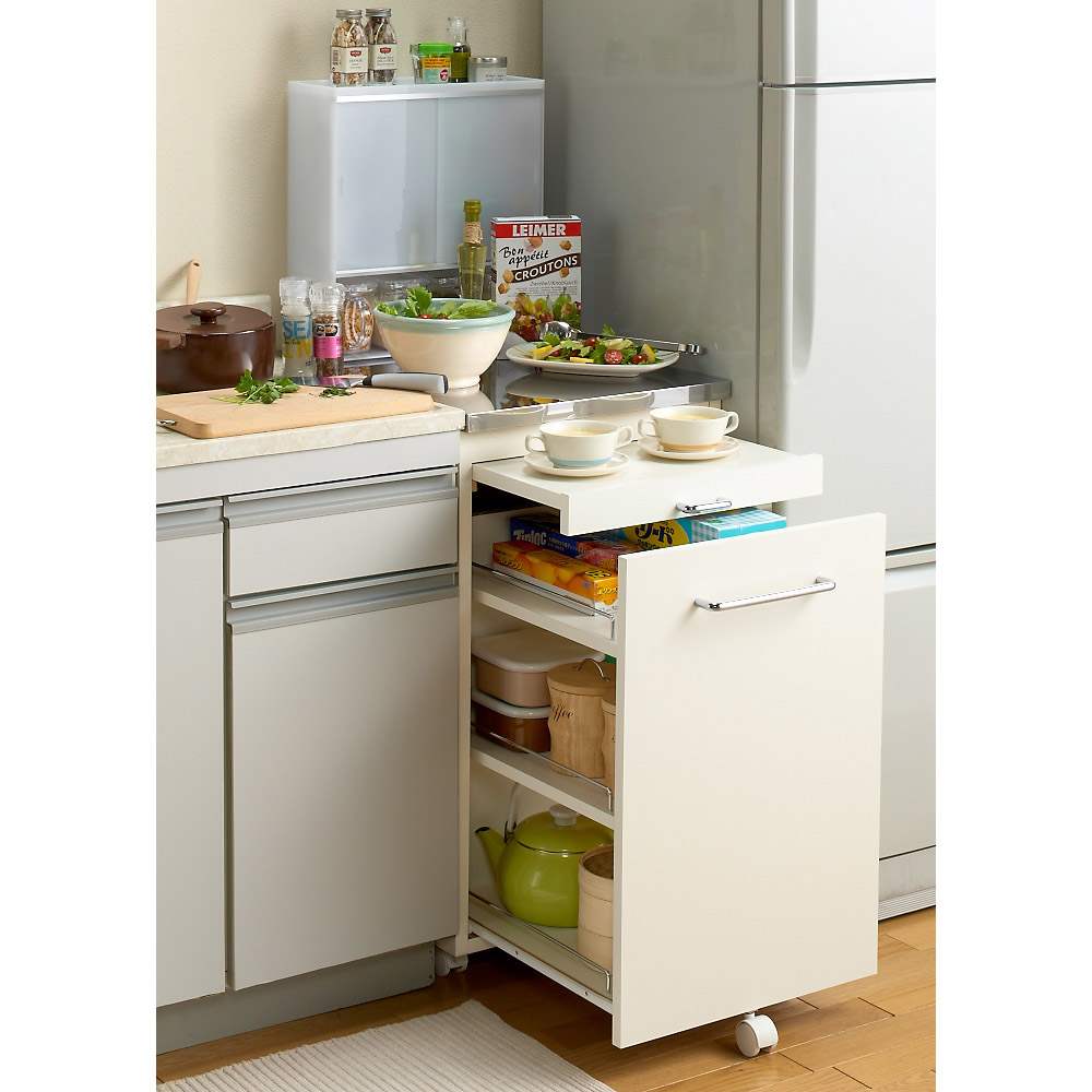 幅44.5奥行55cm］ ステンレス天板隙間収納 スライドタイプ 完成品 日本