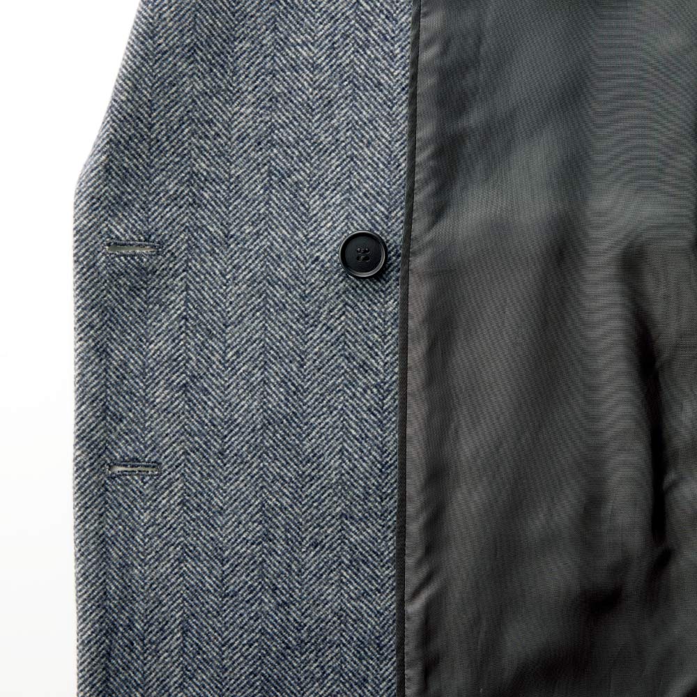 深喜毛織」カシミヤヘリンボーン ツイード ハーフコート 通販 - ディノス
