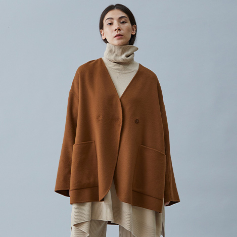 ELLE SHOP】「プルミエ アロンディスモン」の名品コート“ダブル