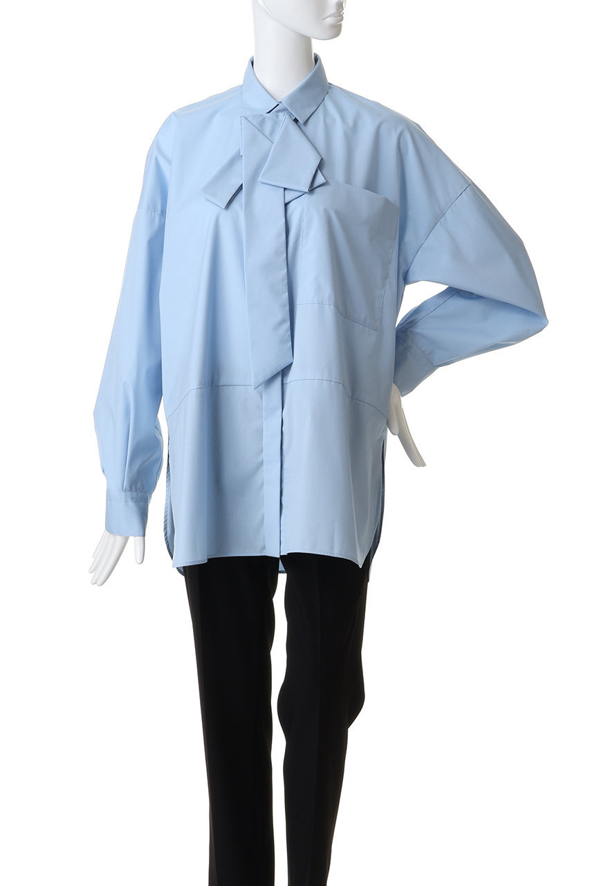 ENFOLD(エンフォルド)｜ASYMMETRY BOW-TIE SHIRT/シャツ/ホワイト の