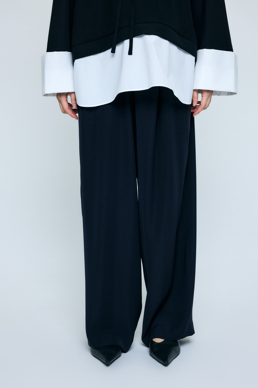 ENFOLD(エンフォルド)｜TAPERED WIDE PANTS/ブラック の通販｜ELLESHOP