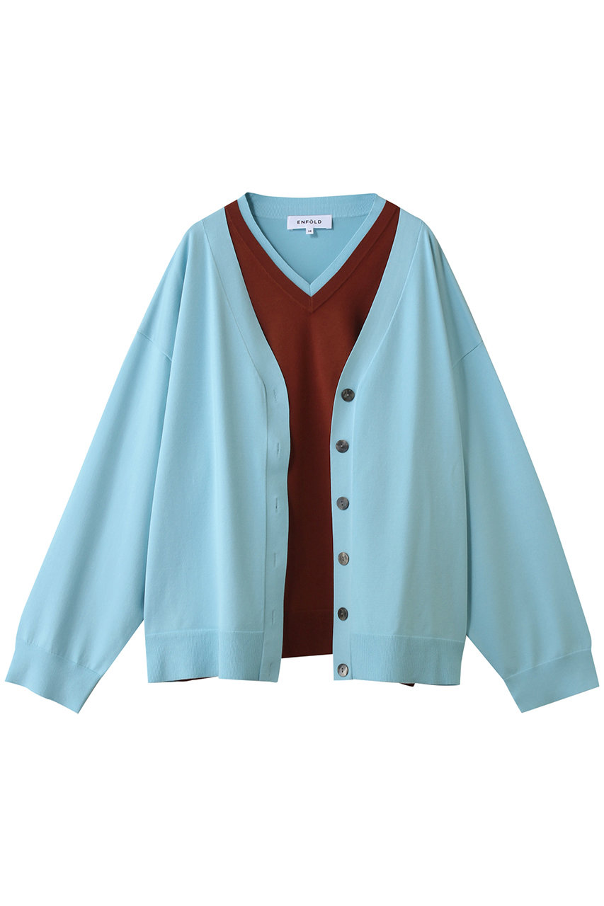 ENFOLD(エンフォルド)｜CLASSIC LAYERED PULLOVER/ライトブルー の通販