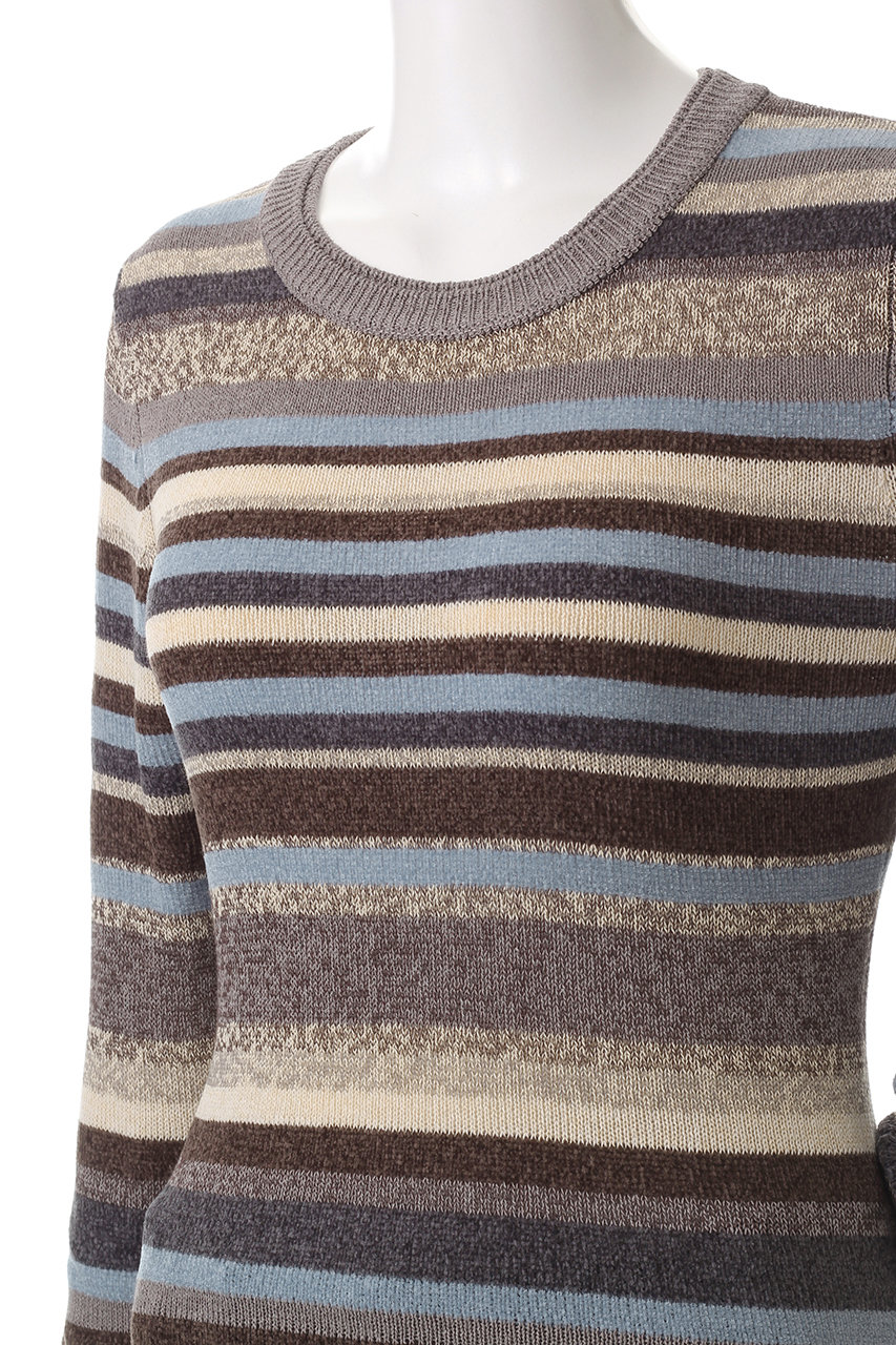 CLANE(クラネ)｜MOLE MIX BORDER KNIT TOPS ニット/BLUE の通販