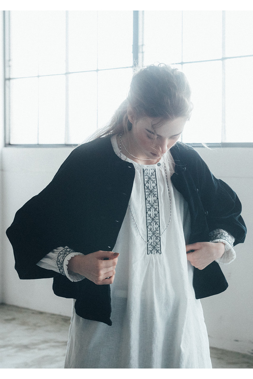 nest Robe(ネストローブ)｜コットンリネンベルベットギャザースリーブ