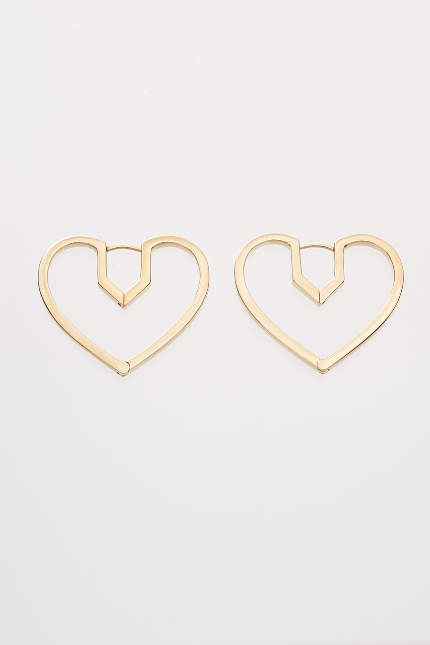 PLOW(プラウ)｜Hug Heart Hoop ピアス M/ゴールド の通販｜ELLESHOP