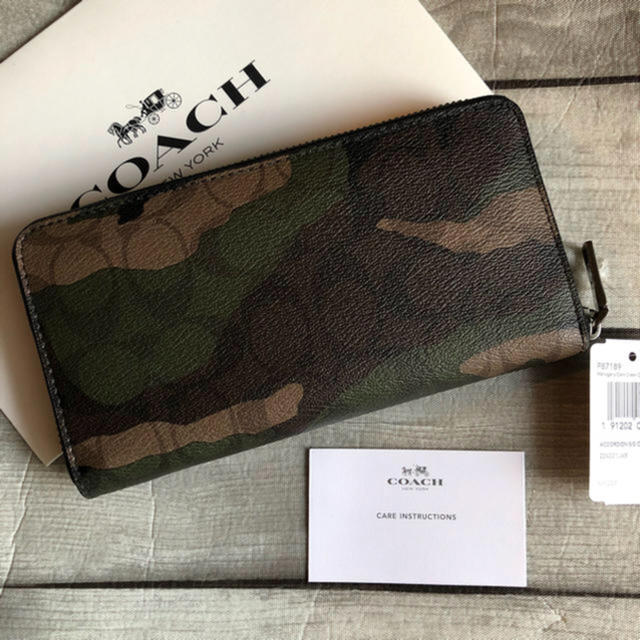 COACH - COACH コーチ メンズ 長財布 迷彩柄 カモフラ グリーン