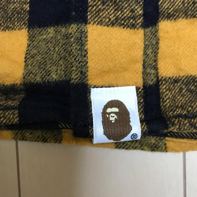 A BATHING APE - BAPE ネルシャツ イエロー ブロック チェック シャツ