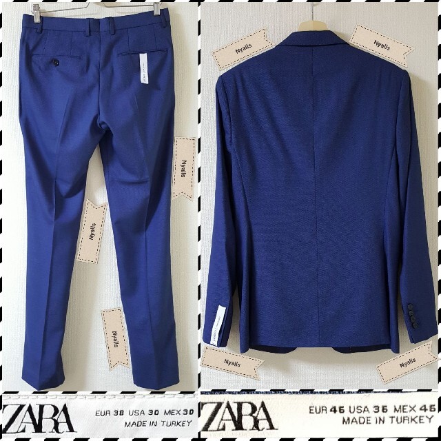 ZARA - ZARA MAN☆新品☆タグ付き☆ブルー☆セットアップ☆スーツ