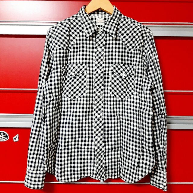 COOTIE - cootie Dobby Gingham Check チェックシャツ S kjの通販 by