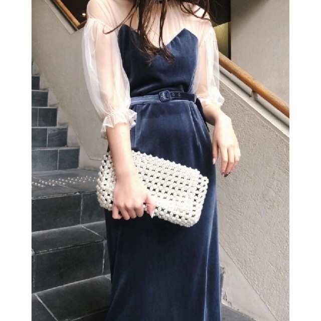 Ameri VINTAGE - Ameri【タグ付未使用品】チュール ベロア ワンピース