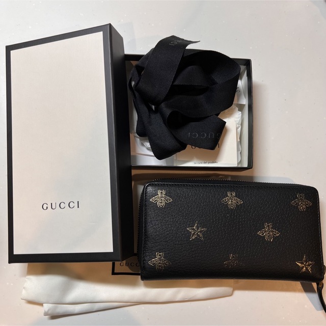 GUCCI - GUCCI ラウンドファスナー 長財布 星 蜂の通販 by きき's shop