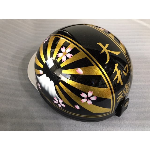 7色ラメ 桜吹雪 富士日章 コルク半 ヘルメット ゴールドラメ の通販 by