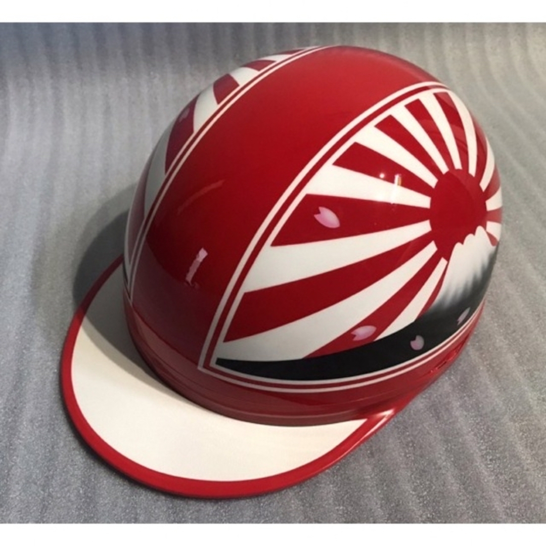 赤白 富士日章 コルク半 ヘルメット 桜吹雪の通販 by paint｜ラクマ