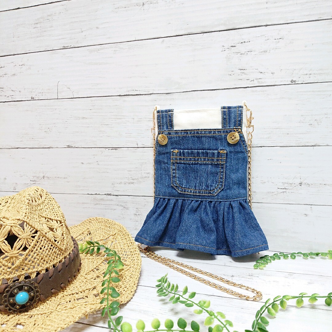 ハンドメイド ジーンズ デニム リメイク ショルダー サコッシュ スマホ