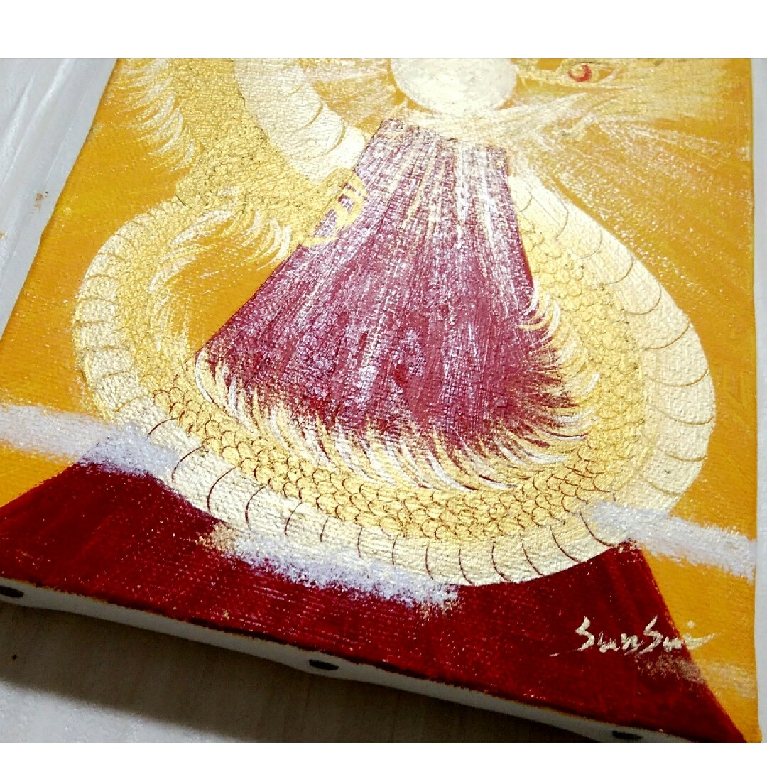 風水最強開運画＊金神昇龍赤富士光玉∞ 金運龍神 大願成就 商売繁盛