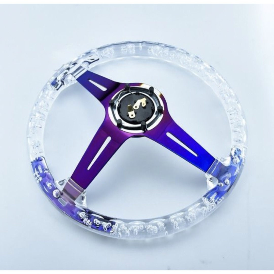 人気商品】ハンドル14インチ350mm /クリア透明ステアリングホイール