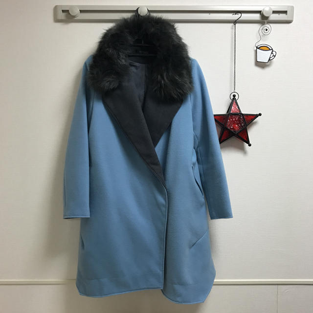 アイスブルー×グレー コートの通販 by ［週末値引］milou's shop｜ラクマ