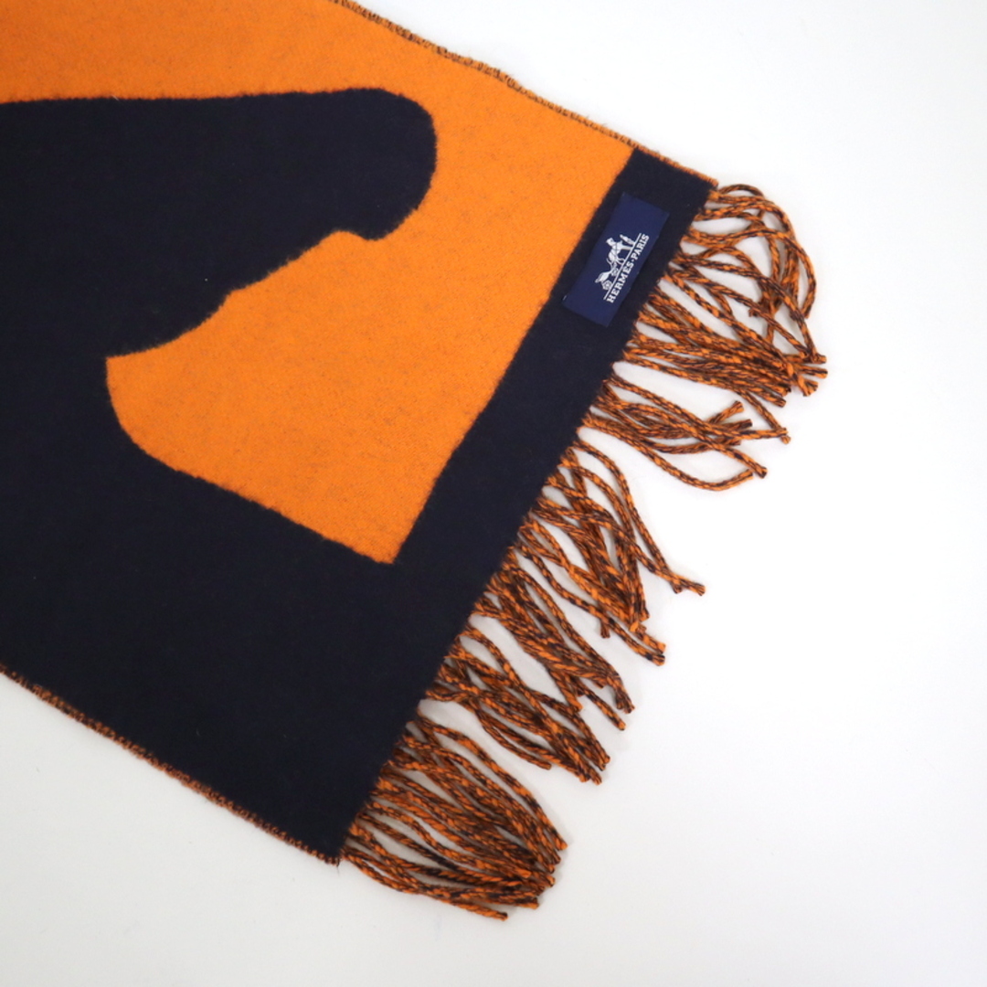 GUCCI - 【HERMWS】エルメス マフラー ラブストーリー 馬柄 オレンジ