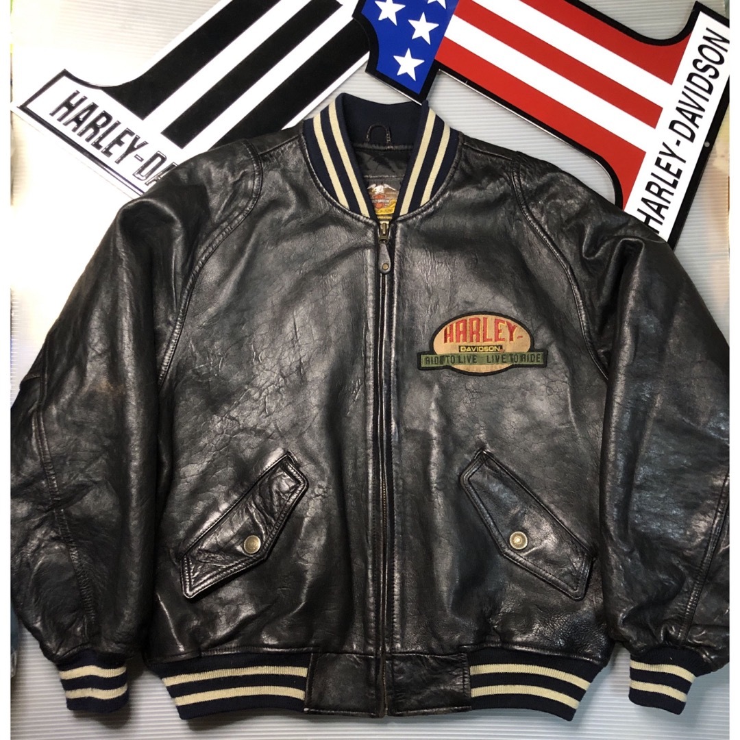 Harley Davidson - 【稀少刺繍&エンボス・モデル！】ハーレー