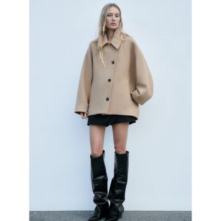 ZARA - 新品 ZARA ザラ ZW COLLECTION オーバーサイズショートコートの