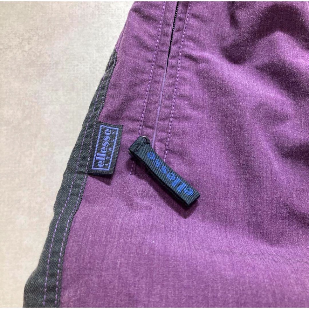ellesse - 古着 90s ビンテージ スキーウェア レトロ M 紫 ビブパンツ