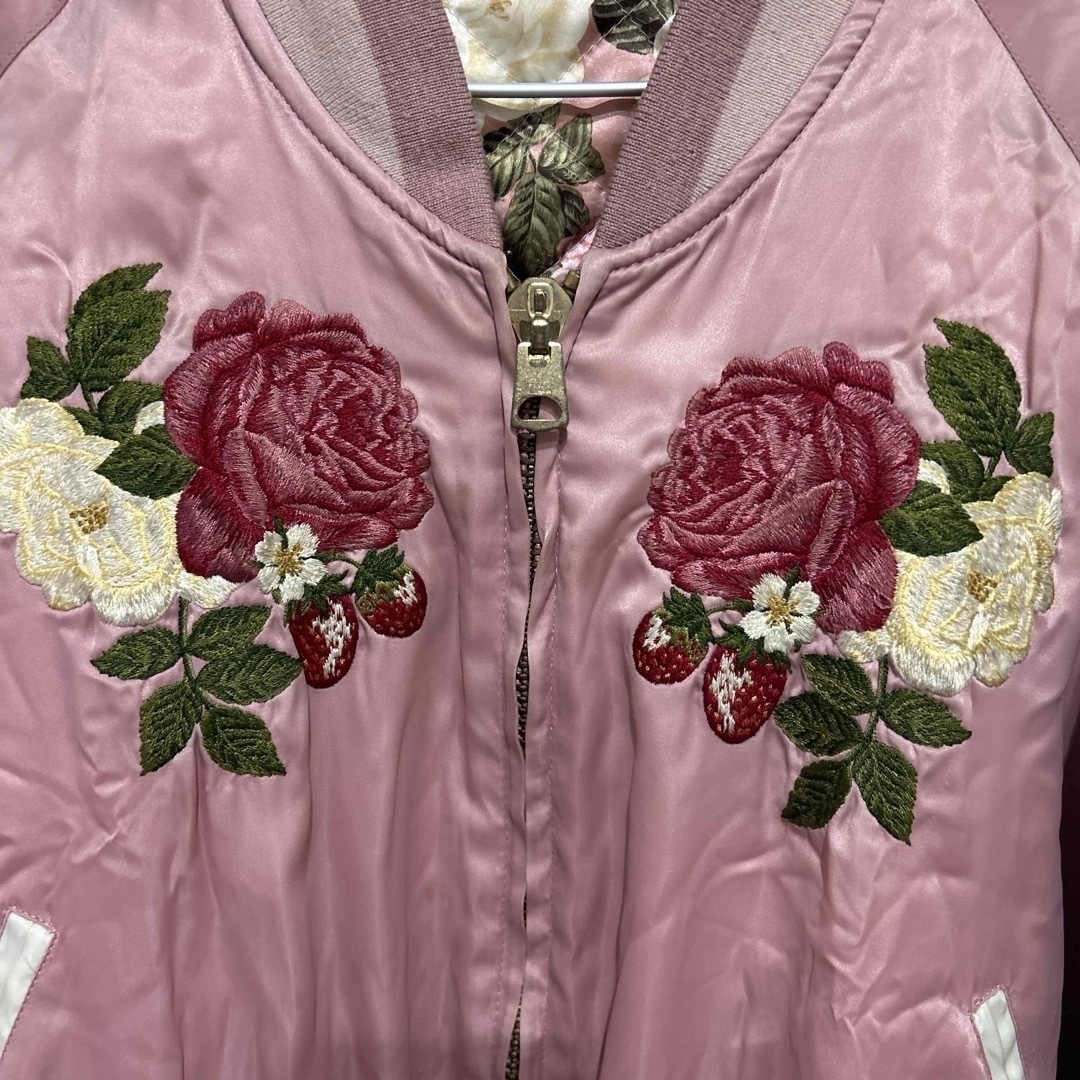 PINK HOUSE - H3 PINK HOUSE スタジャン 薔薇 苺 刺繍 ピンクハウスの