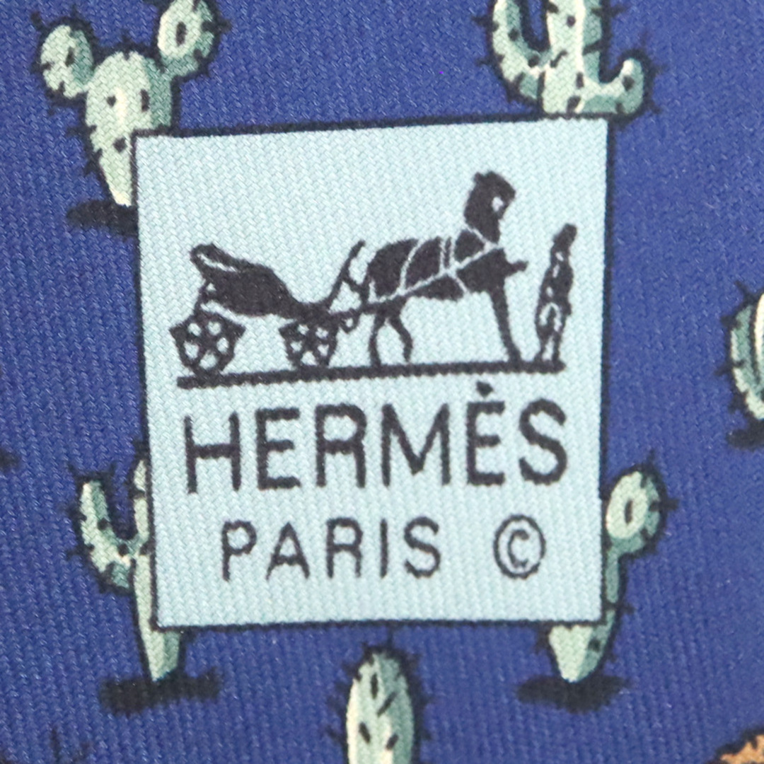 HERMES - 【HERMES】エルメス ネクタイ サボテン×ハリネズミ ネイビー