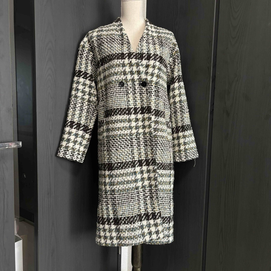 ZARA - ZARA ザラ ウール チェック チェスター コート ロング の通販
