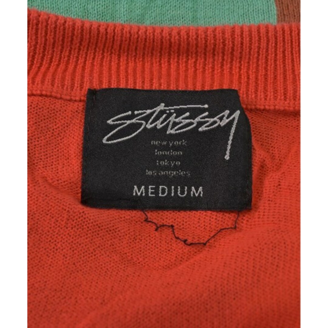 STUSSY - STUSSY ステューシー カーディガン M 赤x黄x緑等 【古着
