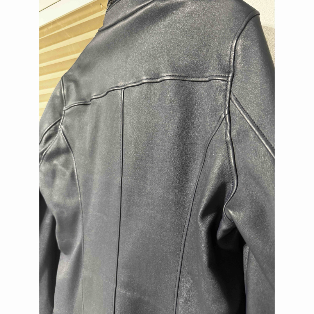 junhashimoto - ジュンハシモトレザージャケットネイビーSTRETCH INNER