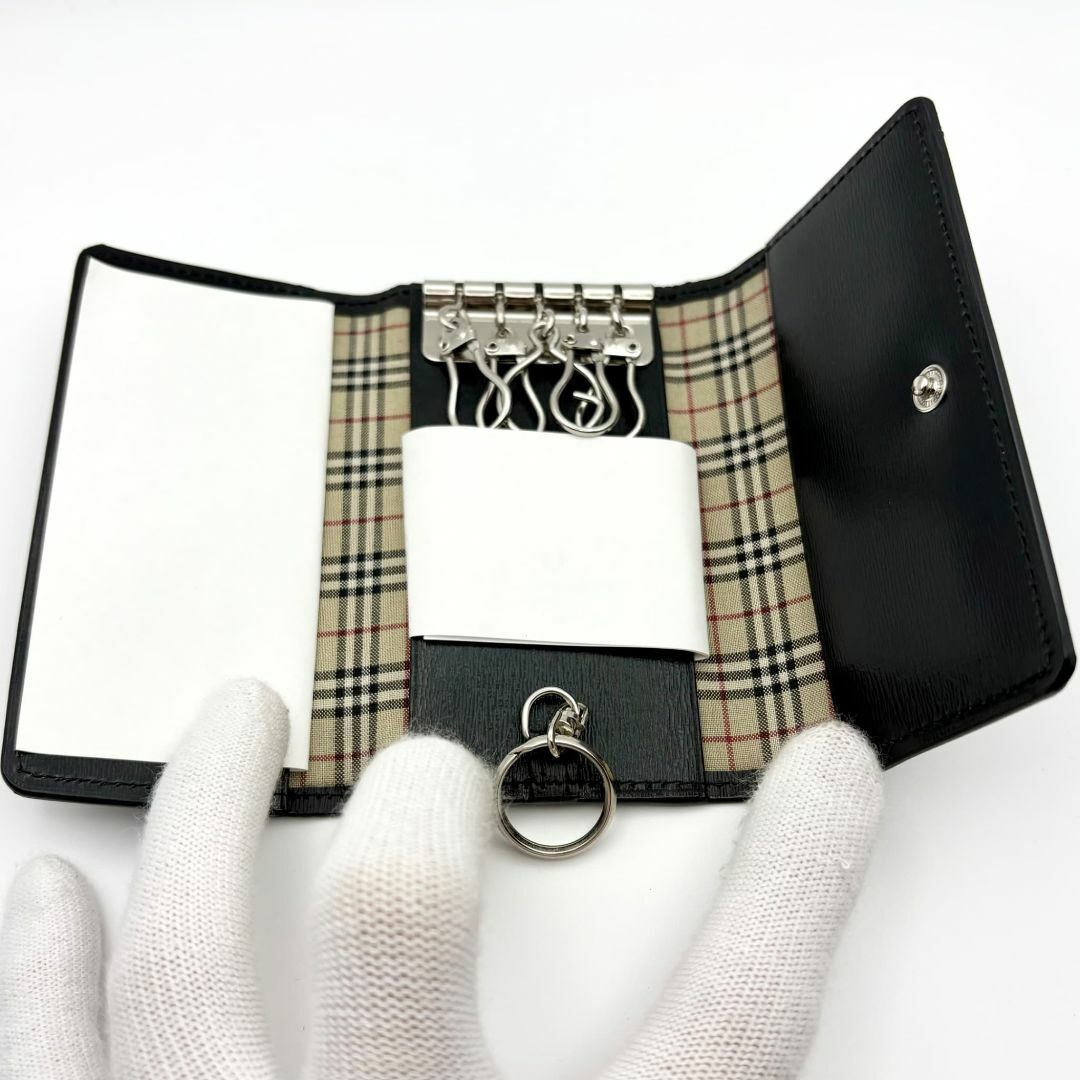 BURBERRY - 【極美品☆】バーバリー キーケース 5連 ブラック ノバ