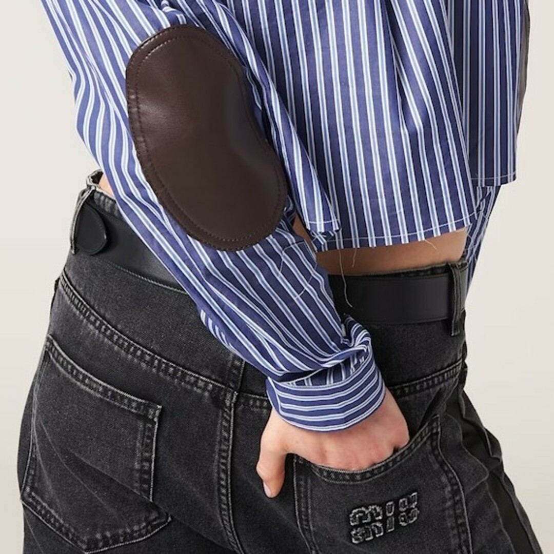 MIU MIU - miumiu ミュウミュウ ライン デニム ブラック 27サイズの