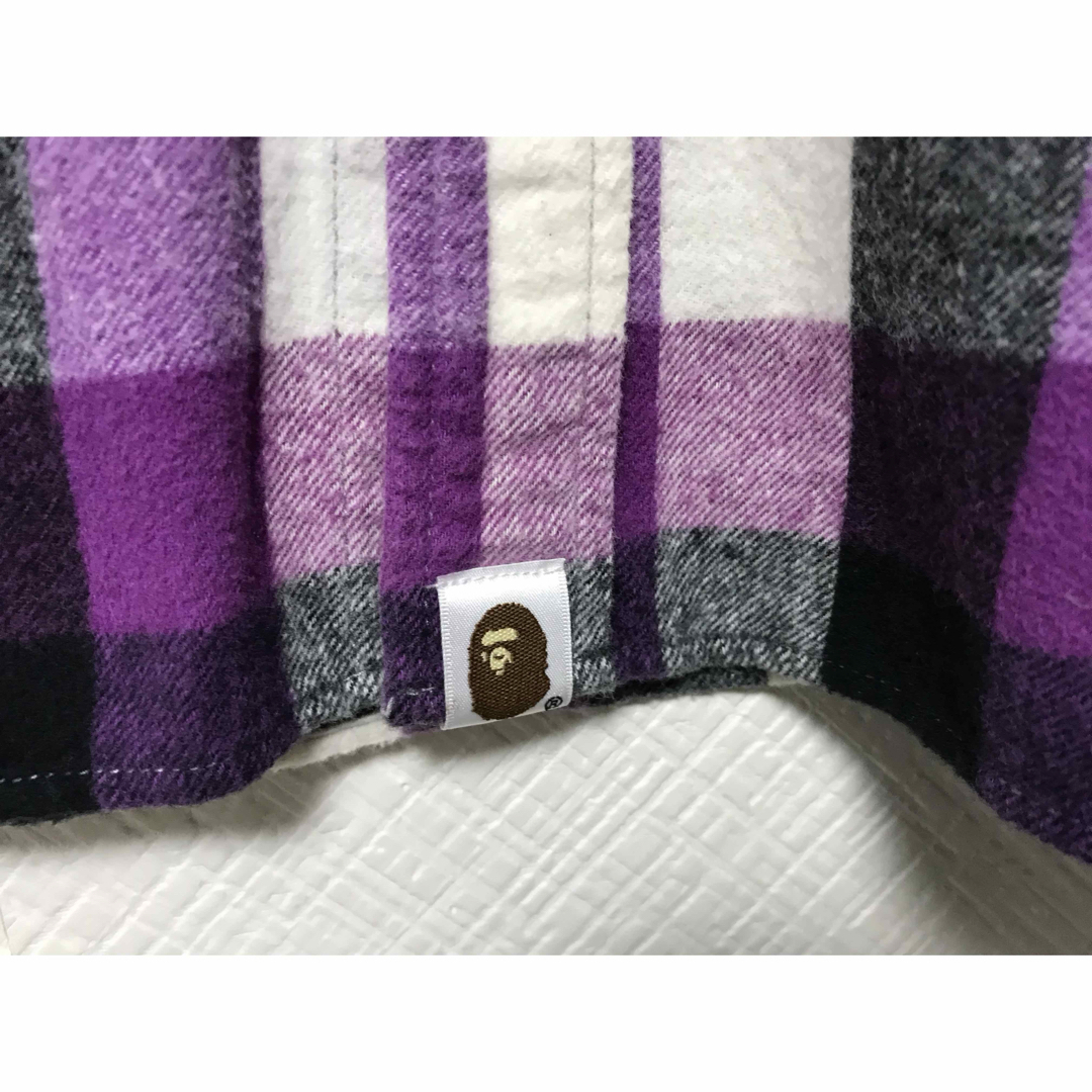 A BATHING APE - 本物エイプAPEコットンブロックチェック柄長袖