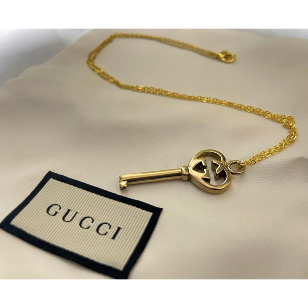 GUCCI - ☆新品同様 GUCCI GGロゴハートチャームネックレス 【確実正規