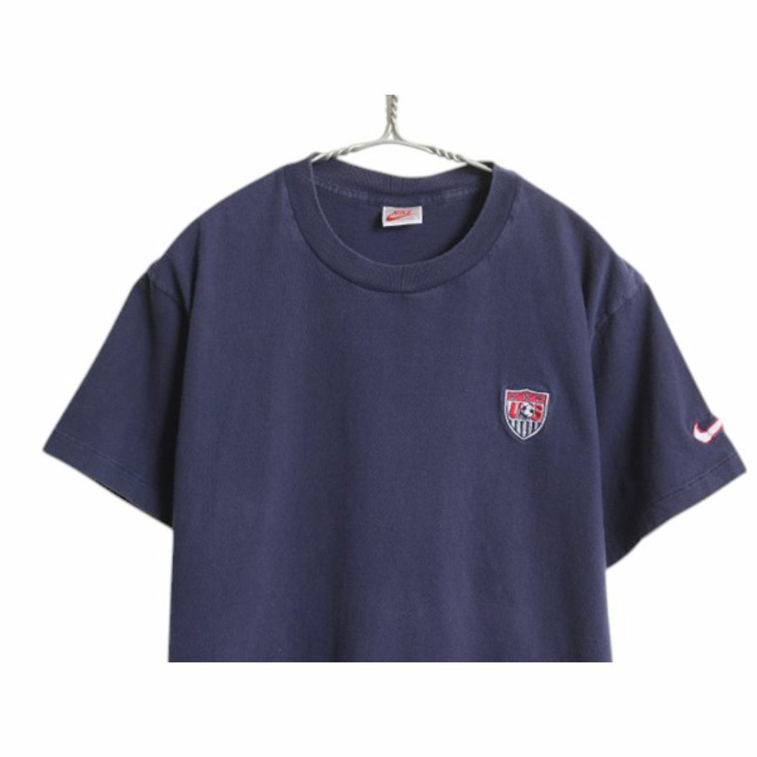 NIKE - 90s USA製 ナイキ ロゴ 刺繍 Tシャツ メンズ M / オールド 初期
