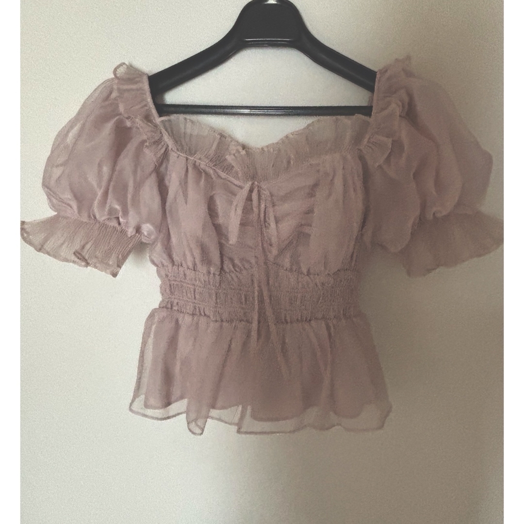 SNIDEL - snidel ギャザーフリルオフショルブラウス ピンクの通販 by