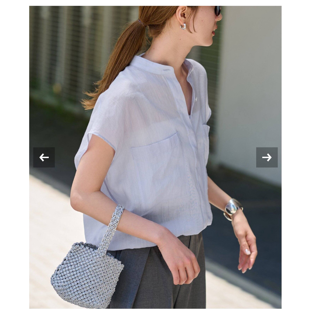 FRAMeWORK - キャップスリーブドロストシャツ［サックスブルー］の通販