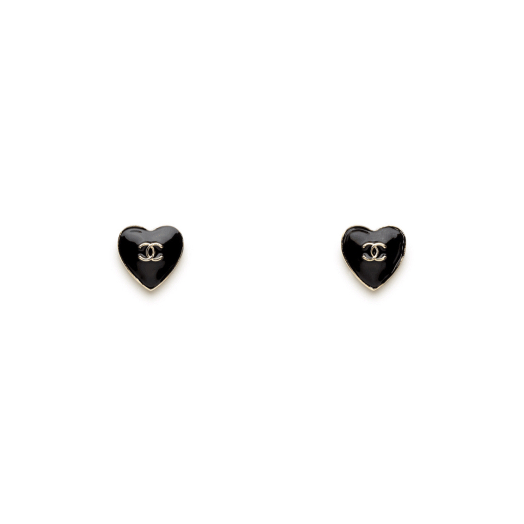 CHANEL - 値下げ！新品未使用 シャネル ピアス ハート CCロゴ ブラック
