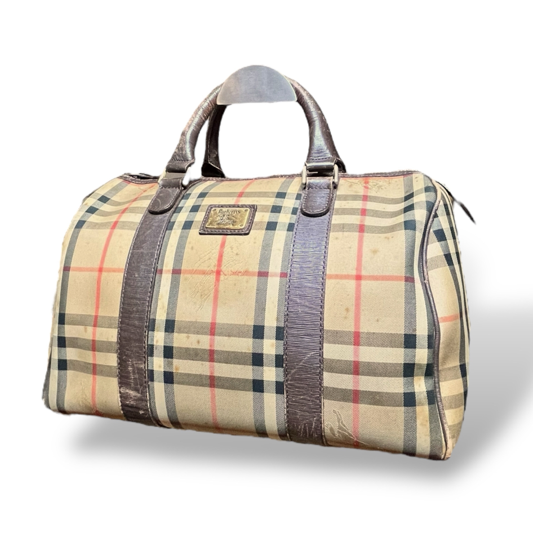 BURBERRY ボストンバッグ ハンドバッグ ノバチェック シャドーホース