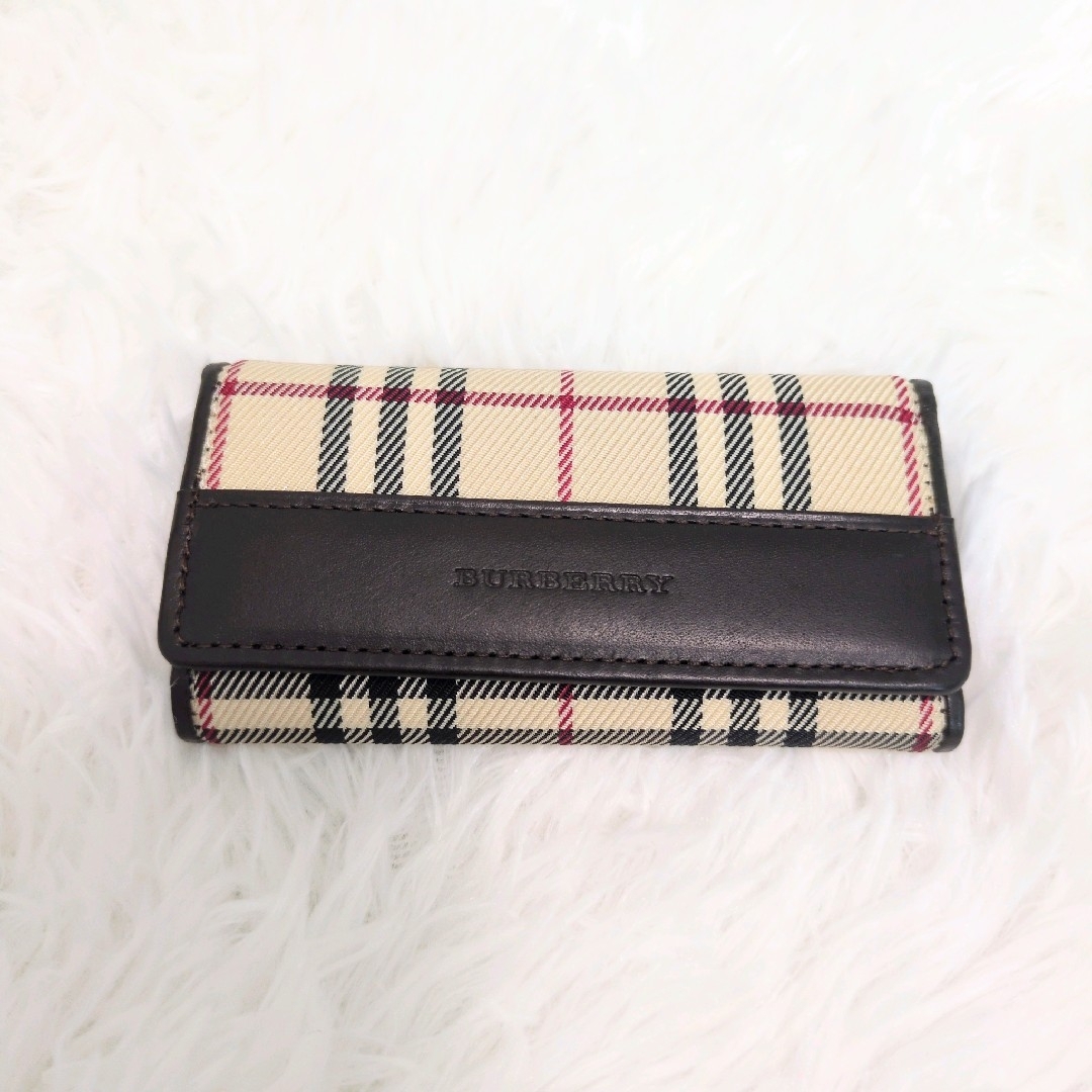 BURBERRY - 訳あり 箱付き バーバリー 5連キーケース ベージュ ノバ