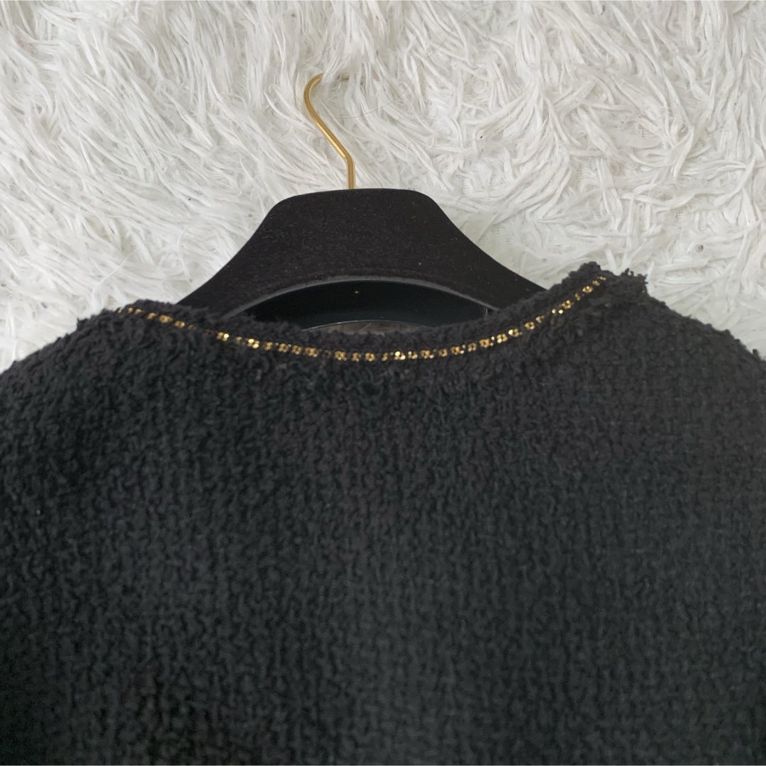 Ballsey - Ballsey ツイストループツイード ノーカラージャケット 36