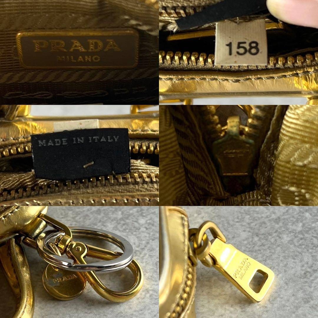 PRADA - 美品✨PRADA ハンドバッグ チャーム 三角ロゴプレート レザー