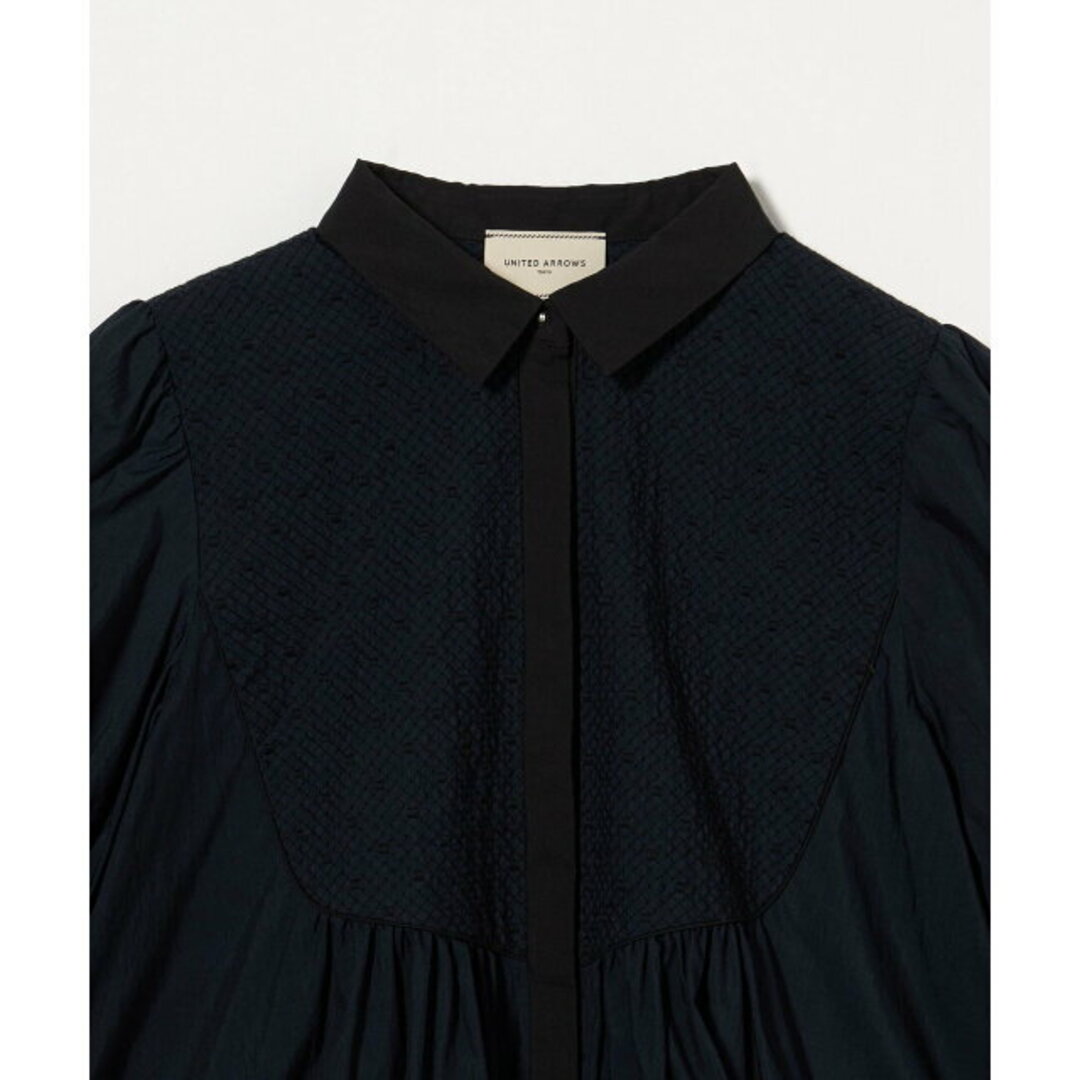 UNITED ARROWS - 【NAVY】エンブロイダリーショートスリーブブラウス
